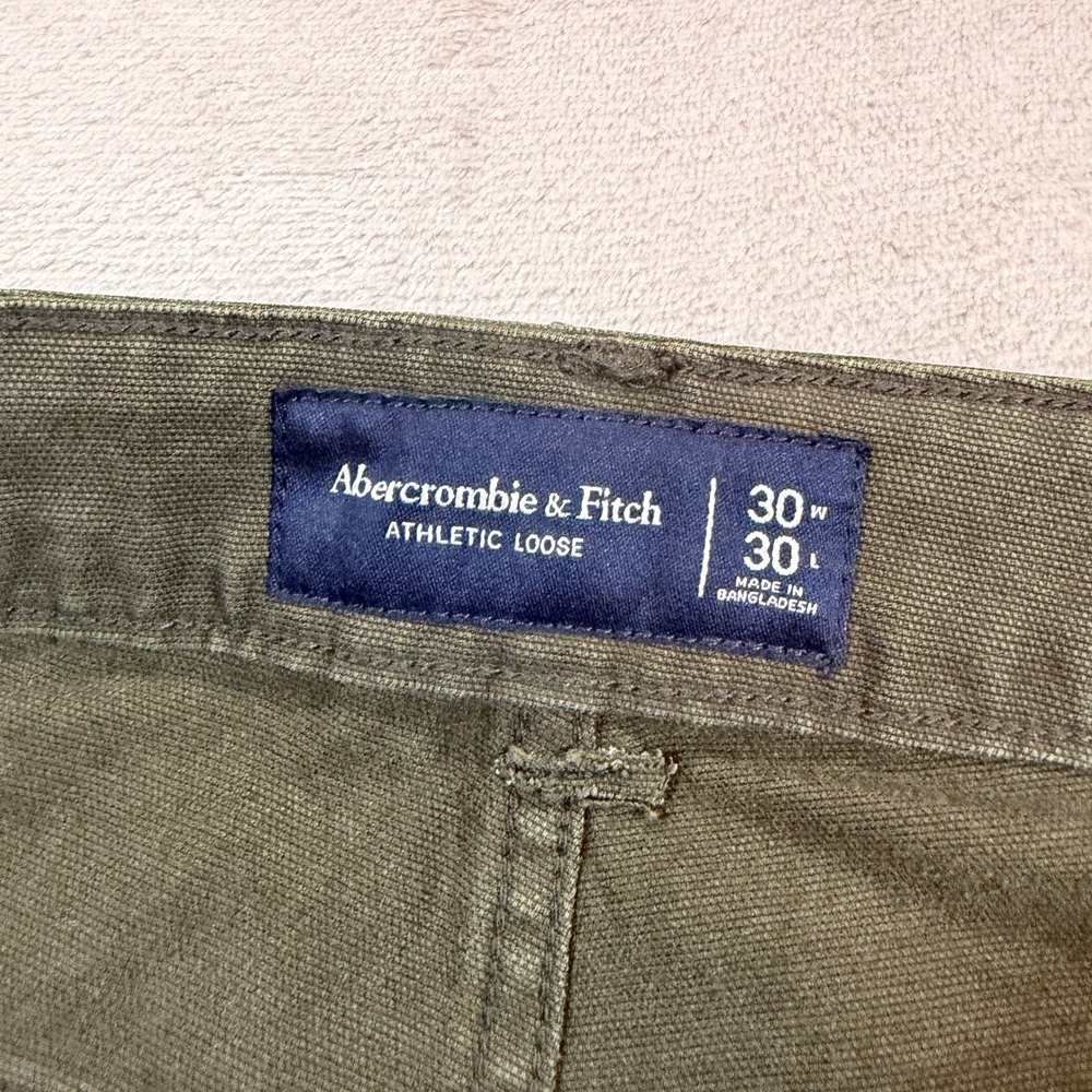 NEW Abercrombie & Fitch Mens 30x28 Athletic Loose Carpenter Pants Olive Green - Picture 7 of 12